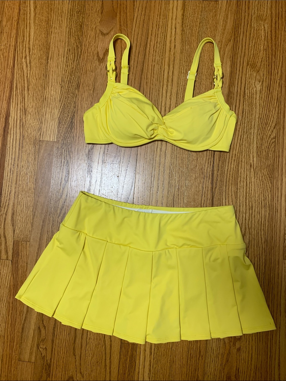 La Blanca swimsuit - island goddess bikini set soleil yellow w swim skirt